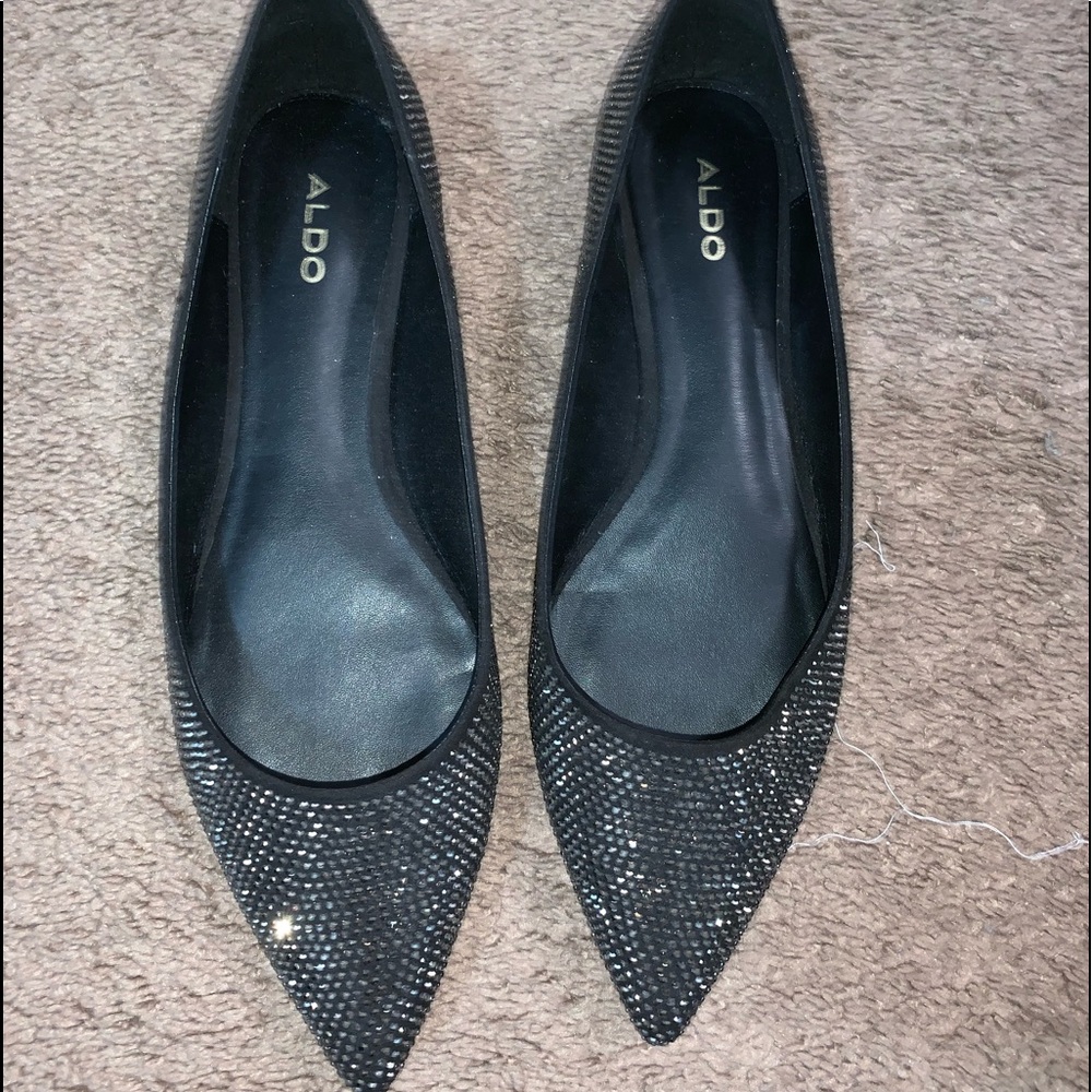 Black studded flats